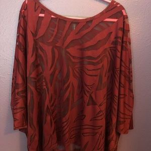 Lane Bryant 18/20 maroon sheer shirt